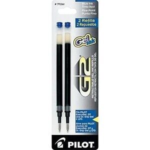 PILOT G2 GEL INK REFILLS, FINE POINT 0.7 MM, BLUE, PACK OF 2 PIL77241